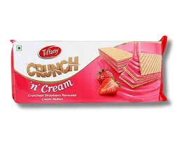 Tiffany Crunch Strawberry Cream Wafer 153  18gm