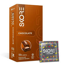 Skore Chocolate Flavoured 1500 plus Dots Condoms 10s Pack